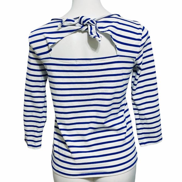 J. Crew Blue and White Striped Long Sleeve Top - Picture 5 of 7
